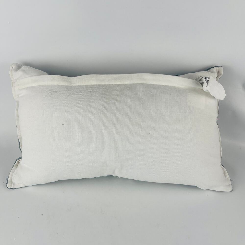 Artistic Accents Beaded Blue-Green Accent Pillow 19 x 11” - Picture 4 of 5
